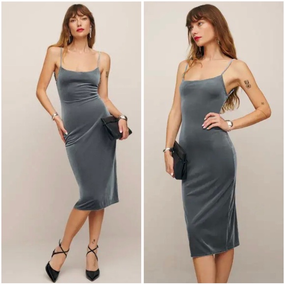 Reformation Dresses & Skirts - REFORMATION Cocktail Party City Chic Timeless Versatile Velvet Slip Dress L NWT
